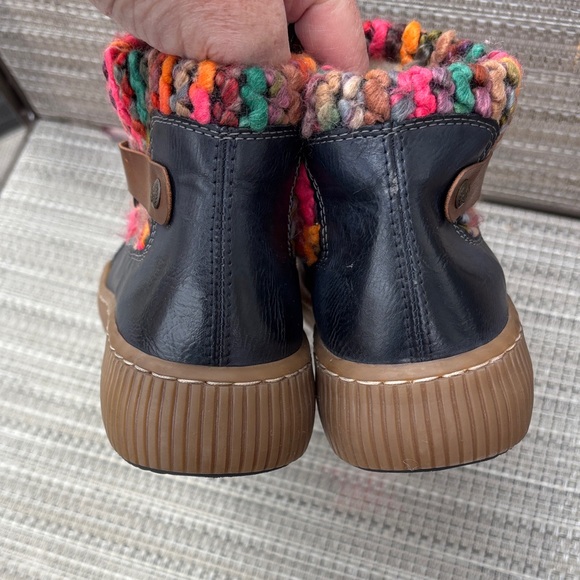 Rieker Ladies Felicitas Navy blue Ankle Multicolor Trim boots-9-NWIT - Picture 6 of 11